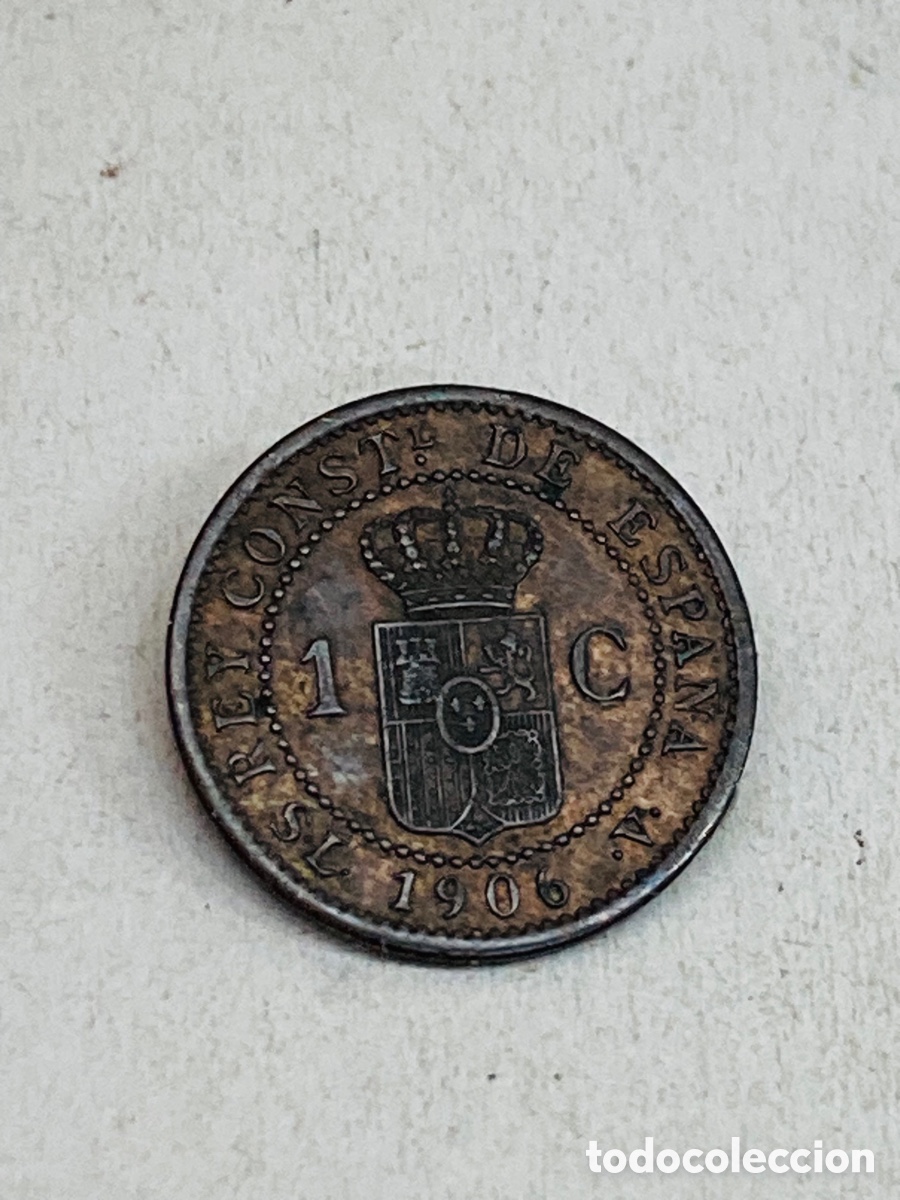 Monedas de Espa&ntilde;a: Moneda de un c&eacute;ntimo 1906 - Foto 1