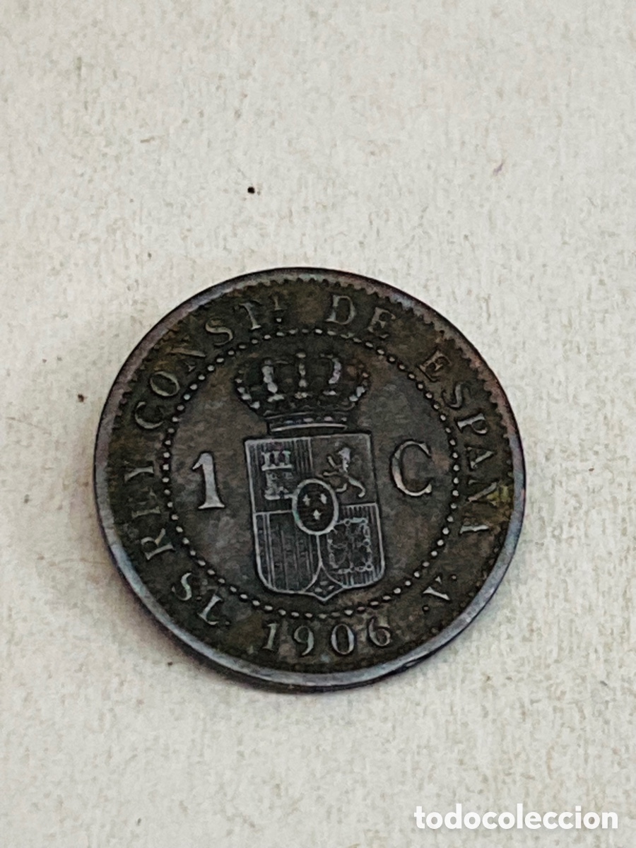 Monedas de Espa&ntilde;a: Moneda de un c&eacute;ntimo 1906 - Foto 1