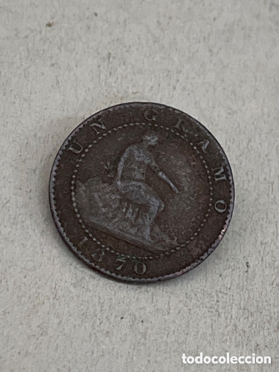 Monedas de Espa&ntilde;a: Moneda de un c&eacute;ntimo 1870 - Foto 2