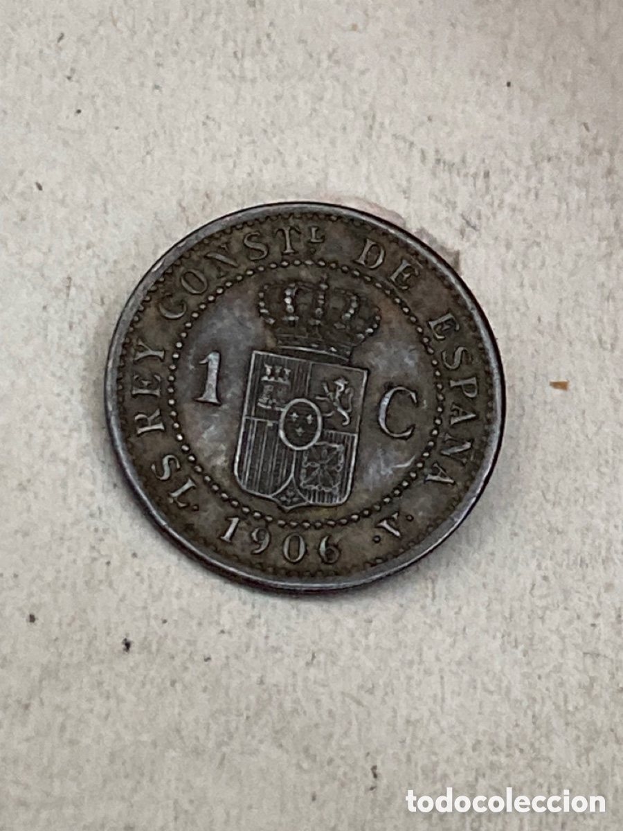 Monedas de Espa&ntilde;a: Moneda de plata un c&eacute;ntimo 1906 - Foto 1