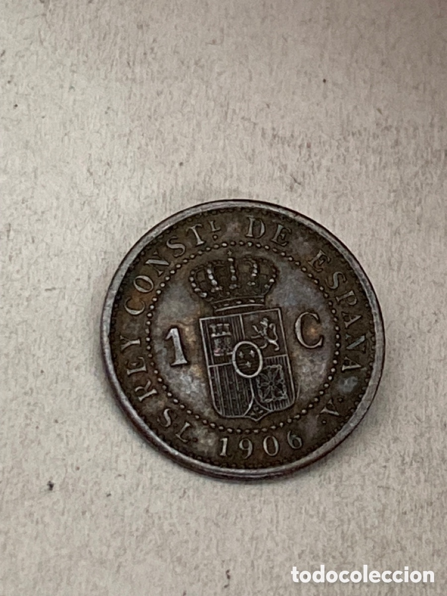 Monedas de Espa&ntilde;a: Moneda de un c&eacute;ntimo 1906 - Foto 1