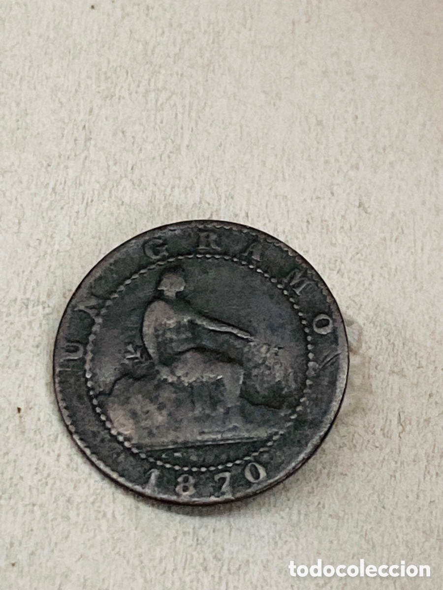 Monedas de Espa&ntilde;a: Moneda de un c&eacute;ntimo 1870 - Foto 2