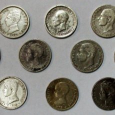 Monedas de España: 10 MONEDAS DE 50 CENTIMOS DE PLATA DE ALFONSO XII Y ALFONSO XIII. LOTE 4296. Lote 401320864