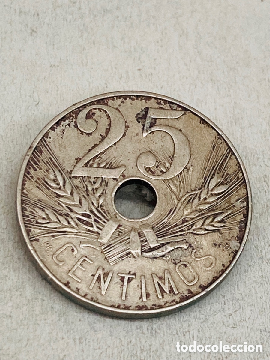 Monedas de Espa&ntilde;a: Moneda 25 c&eacute;ntimos 1927 - Foto 1
