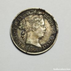 Monedas de España: ISABEL II 40 CENTÍMOS DE ESCUDO 1868 ESTRELLAS 18-68. PLATA.. Lote 401383109