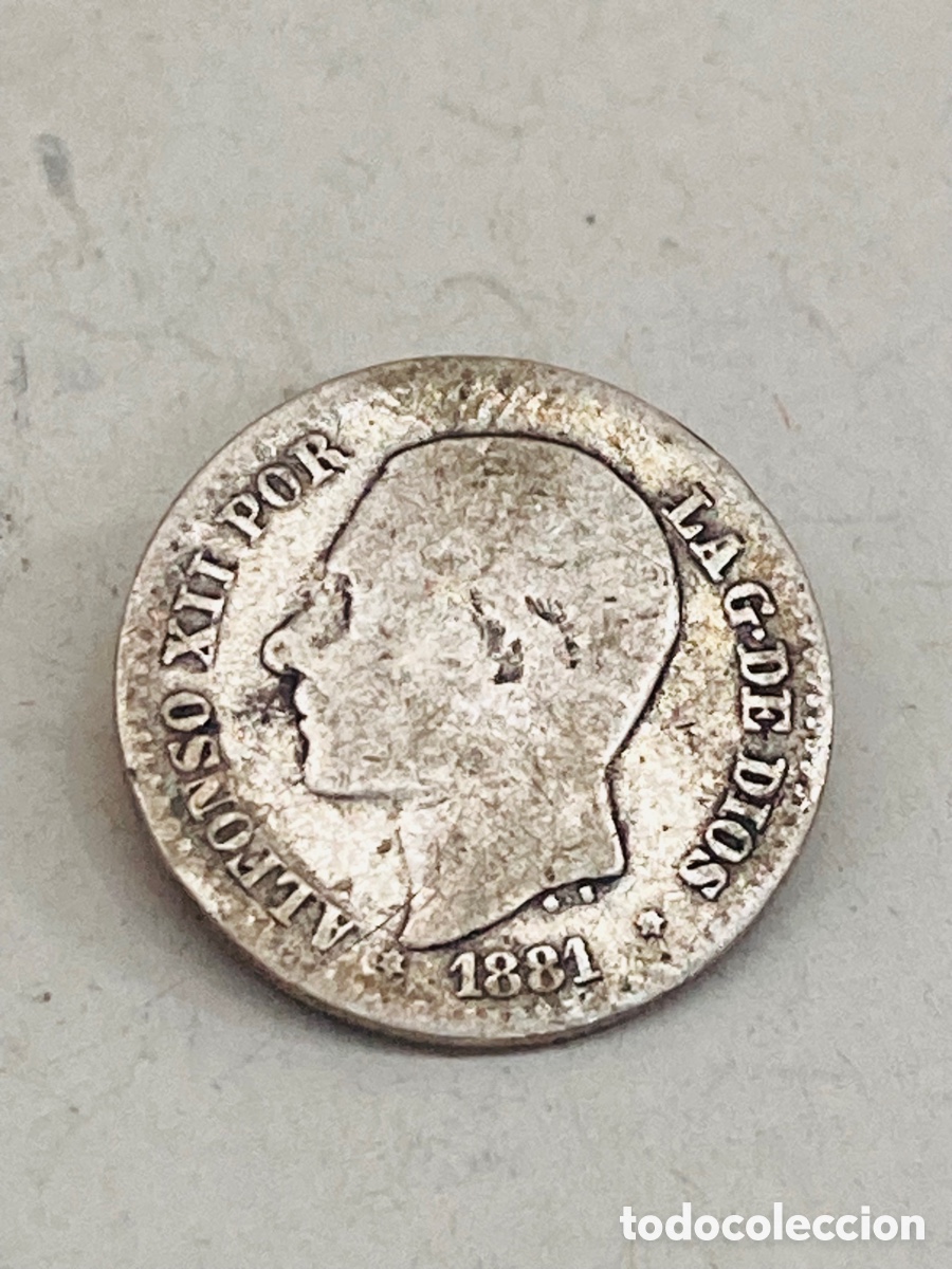 Monedas de Espa&ntilde;a: Moneda de plata 50 c&eacute;ntimos 1881 - Foto 1