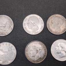 Monedas de España: LOTE 10 MONEDAS PLATA 1 PESETA SIGLO XIX ALFONSO XII Y XIII - VARIOS AÑOS.. Lote 401653484