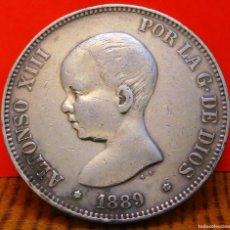 Monedas de España: ESPAÑA, 5 PESETAS, 1889*18*89.M.P.M. ALFONSO XIII. PLATA. (1269). Lote 402375509