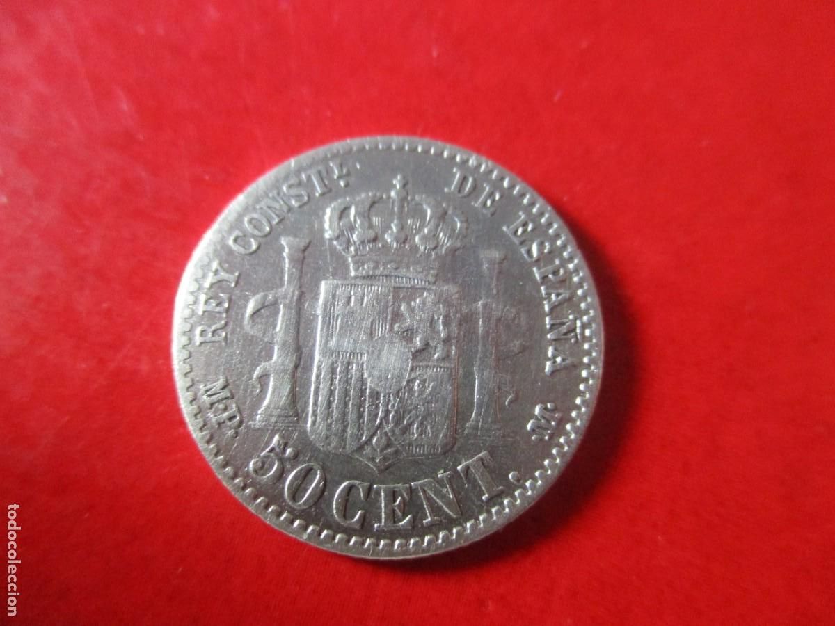 Monedas de Espa&ntilde;a: Alfonso XIII. 50 centimos de plata. 1889 - Foto 2
