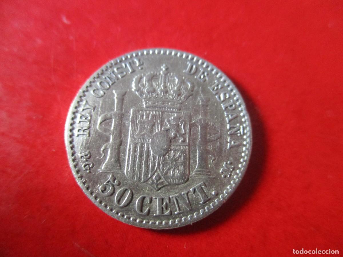 Monedas de Espa&ntilde;a: Alfonso XIII. 50 centimos de plata. 1892 - Foto 2