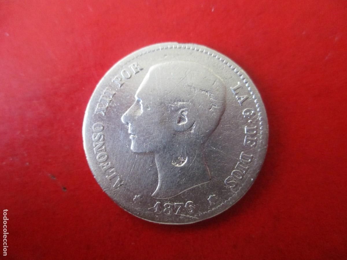 Monedas de Espa&ntilde;a: Alfonso XII 1 pta 1876 - Foto 1