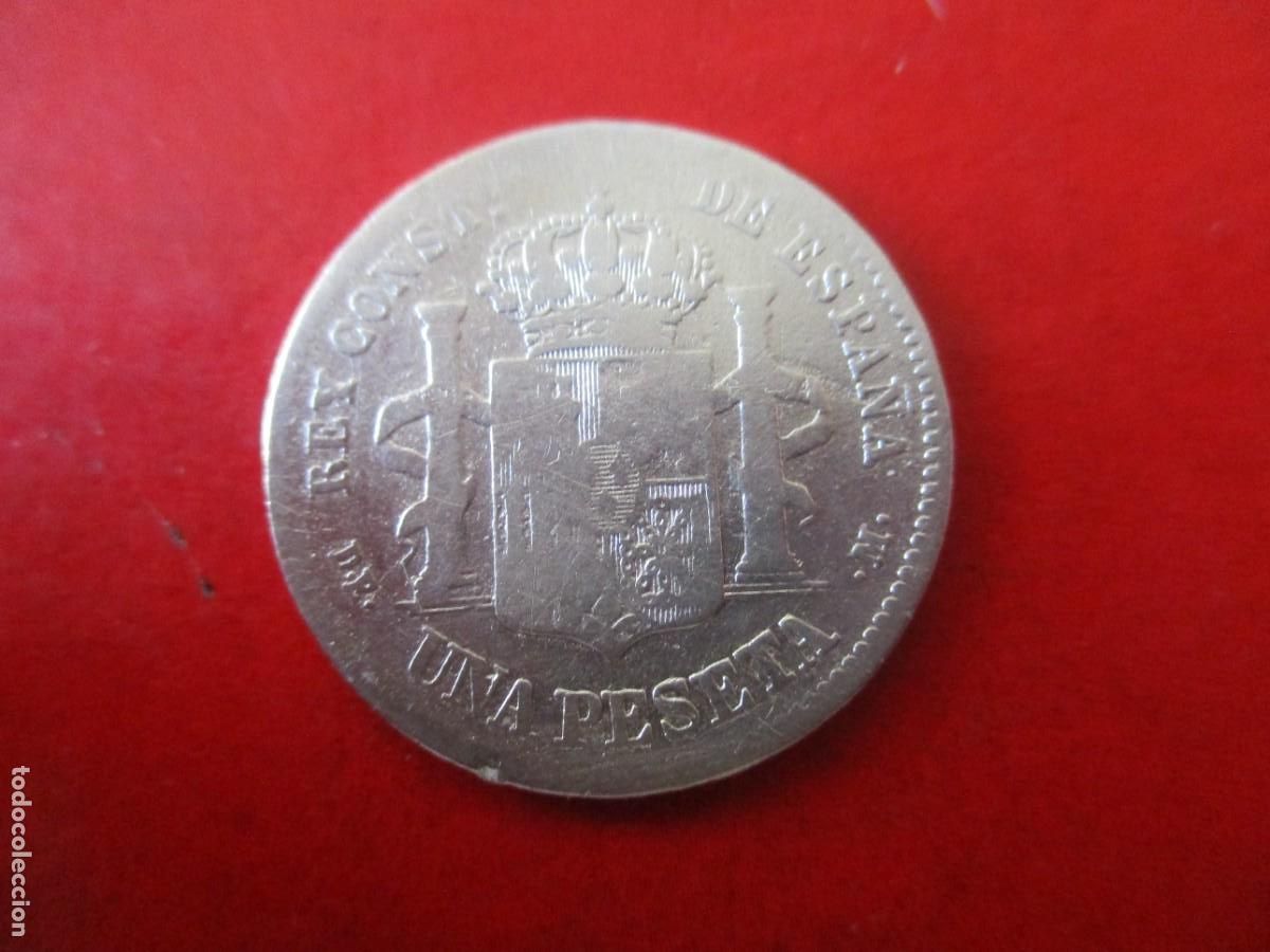 Monedas de Espa&ntilde;a: Alfonso XII 1 pta 1876 - Foto 2
