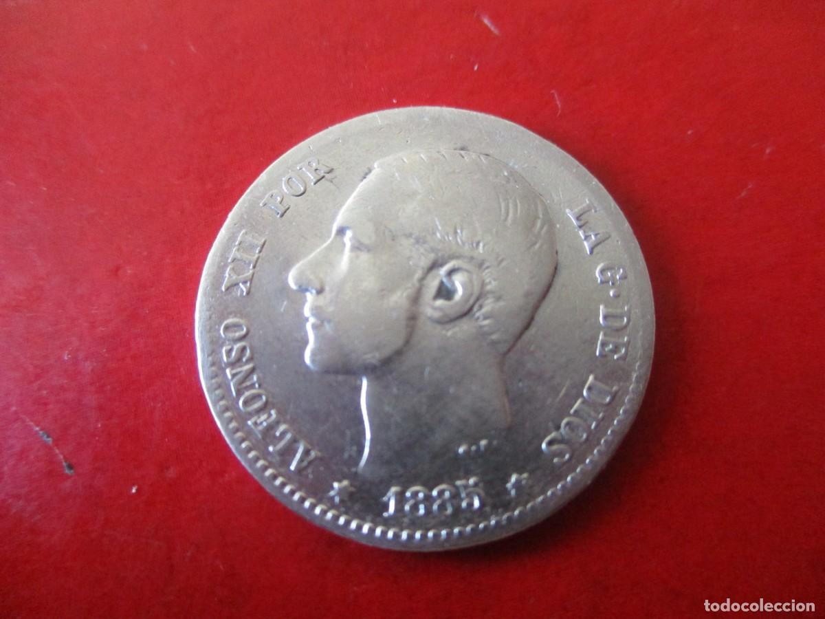 Monedas de Espa&ntilde;a: Alfonso XII 1 pta 1885 *5 - Foto 1