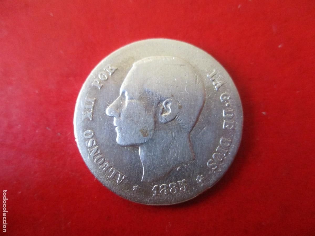 Monedas de Espa&ntilde;a: Alfonso XII 1 pta 1885 *6 - Foto 1