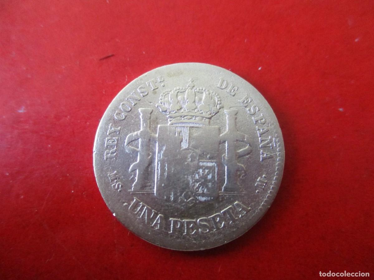 Monedas de Espa&ntilde;a: Alfonso XII 1 pta 1885 *6 - Foto 2