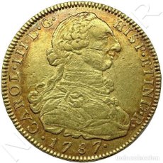 Monedas de España: ESPAÑA 8 ESCUDOS ORO 1787 - CECA NUEVO REINO J.J (COLOMBIA) REY CARLOS III. Lote 402464334