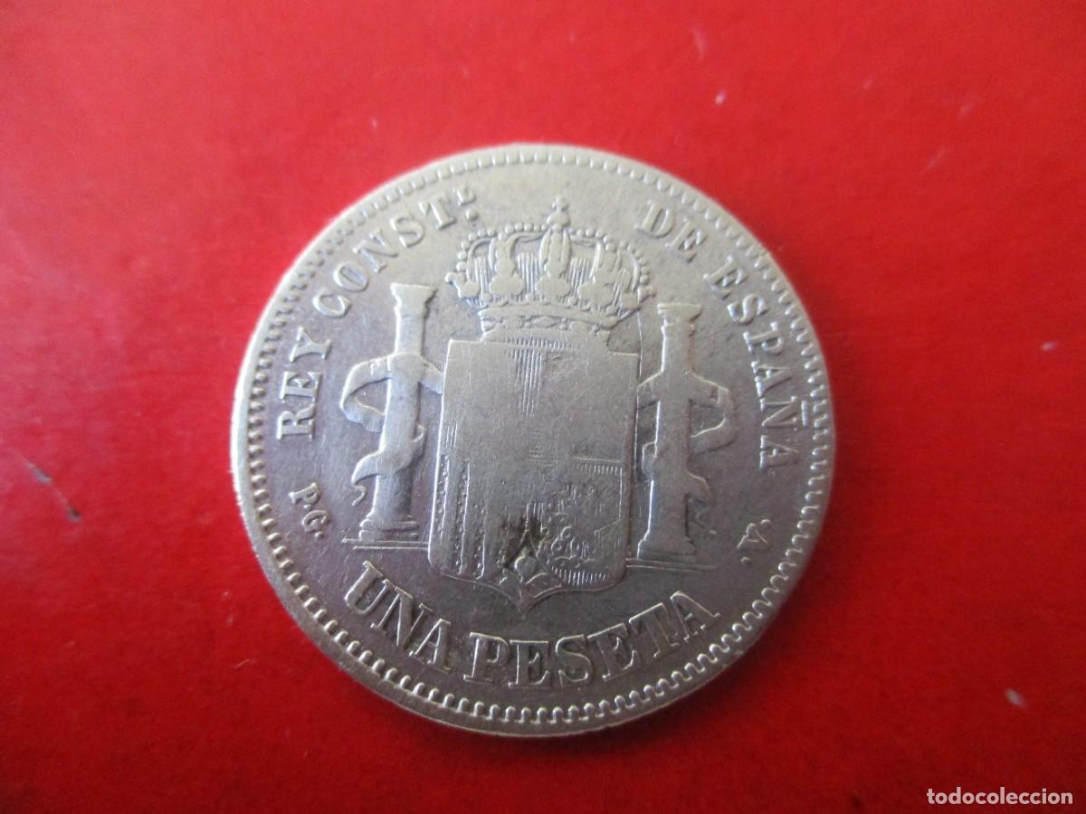 Monedas de Espa&ntilde;a: Alfonso XIII. 1 pta 1894 - Foto 2