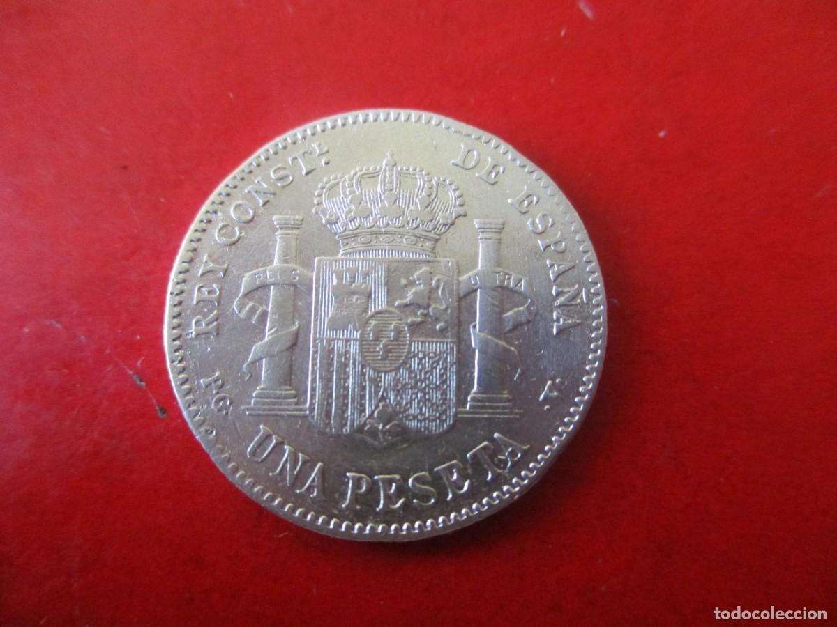 Monedas de Espa&ntilde;a: Alfonso XIII. 1 pta 1896 - Foto 2
