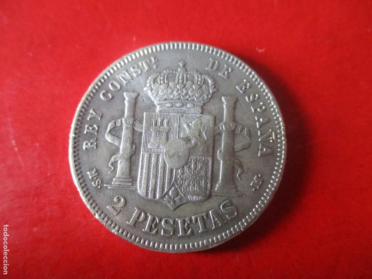Monedas de Espa&ntilde;a: ALFONSO XII. 2 pts de plata 1883 - Foto 2