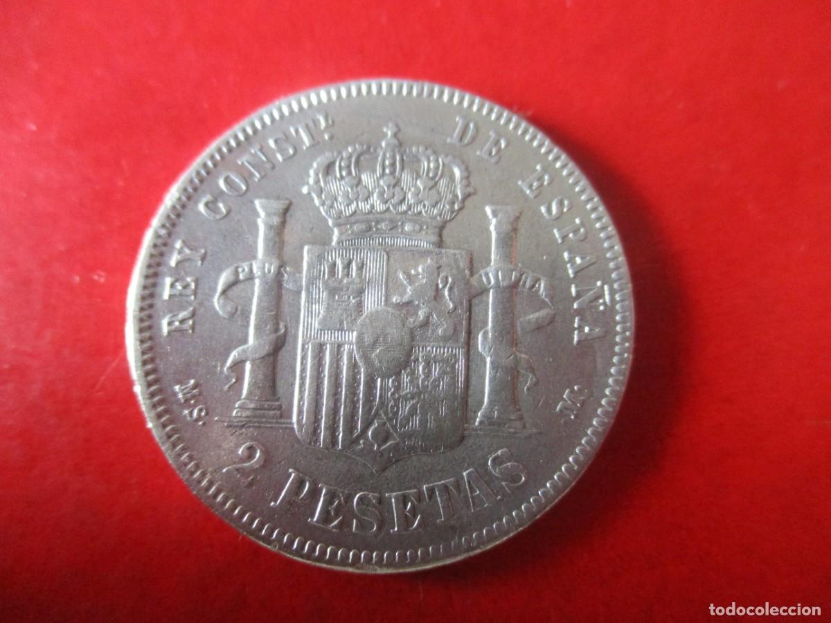 Monedas de Espa&ntilde;a: ALFONSO XII. 2 pts de plata 1884 - Foto 2