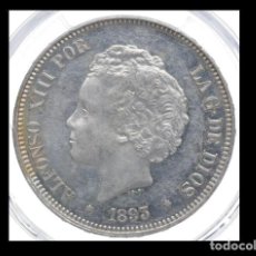 Monedas de España: ALFONSO XIII. 5 PESETAS 1893 PGL. SIN CIRCULAR. SC. PCGS MS 60. PARECE PROOF.. Lote 403077514