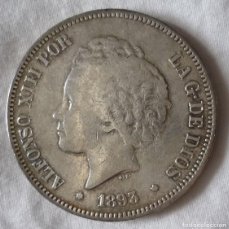 Monedas de España: MONEDA DE PLATA 5 PESETAS ALFONSO XIII 1893. Lote 403401434