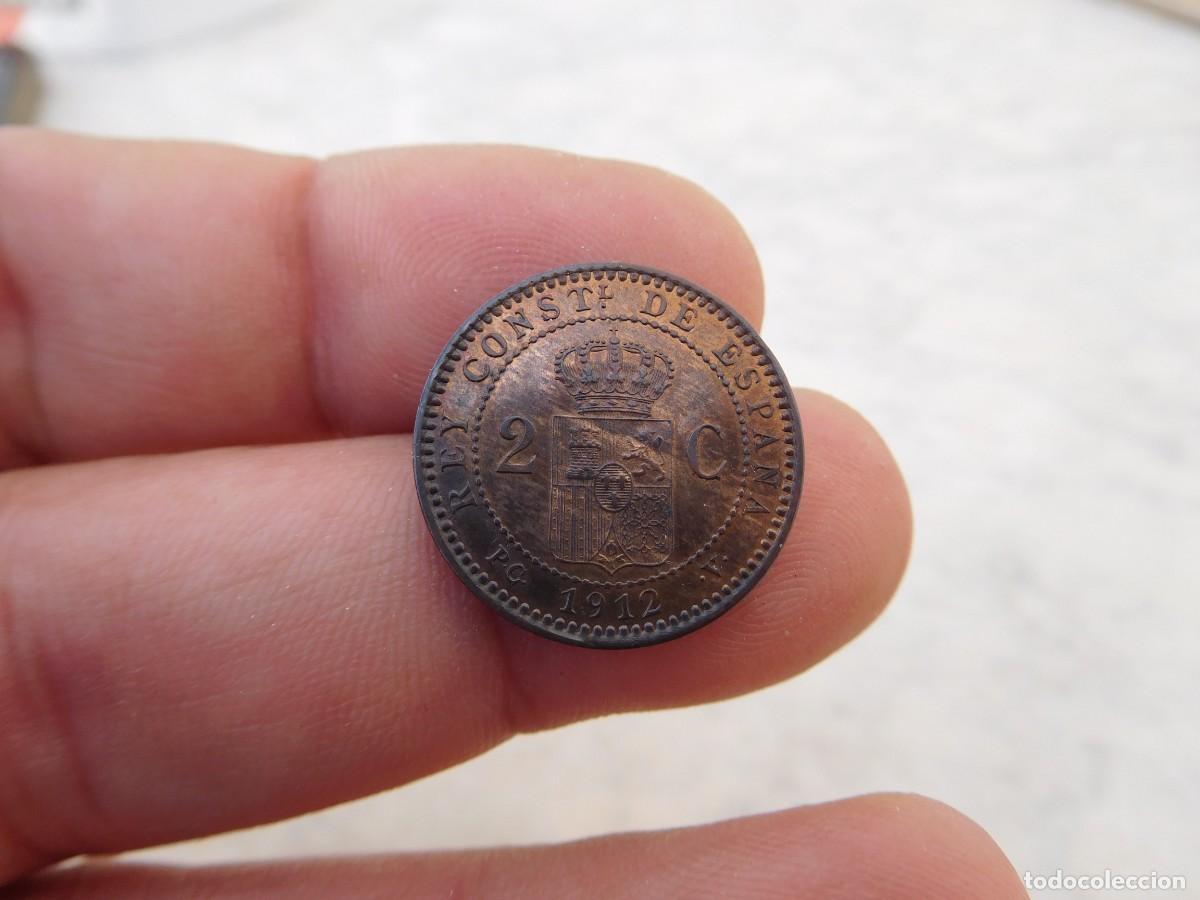 Monedas de Espa&ntilde;a: Espa&ntilde;a 2 C&eacute;ntimos 1912 Estrella 12 Parte de brillo original - Foto 1