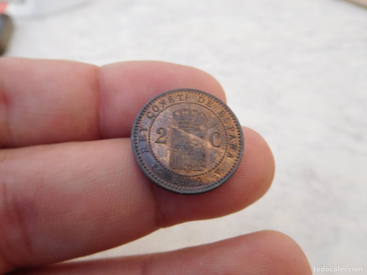 Monedas de Espa&ntilde;a: Espa&ntilde;a 2 C&eacute;ntimos 1912 Estrella 12 Parte de brillo original - Foto 2