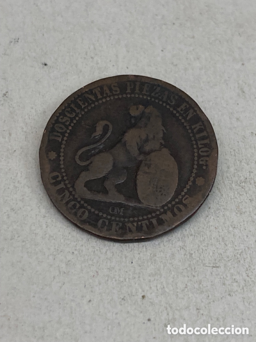 Monedas de Espa&ntilde;a: Moneda cinco c&eacute;ntimos 1870 - Foto 1