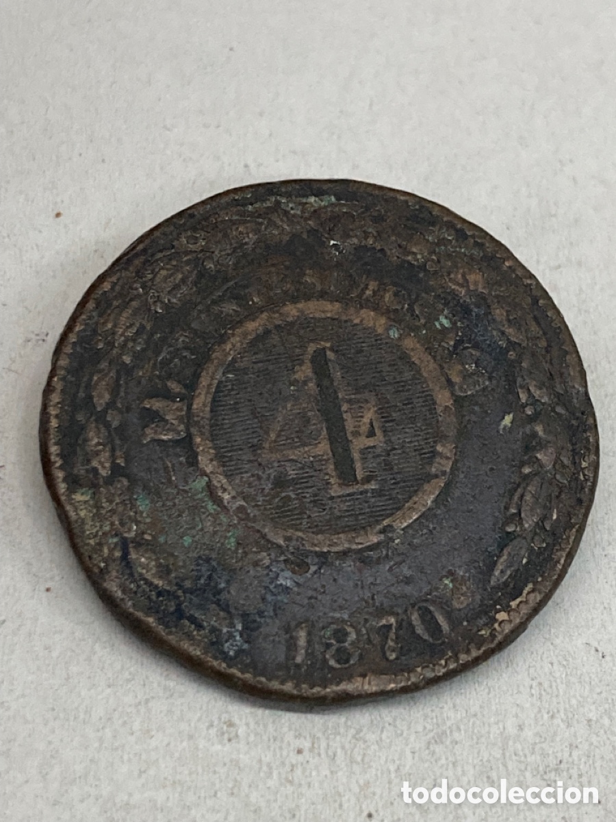 Monedas de Espa&ntilde;a: Moneda de cobre 1870 - Foto 1