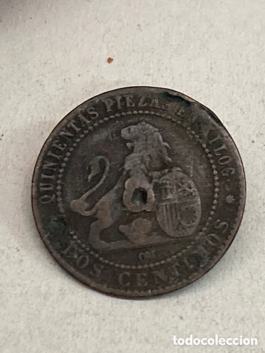 Monedas de Espa&ntilde;a: Moneda dos c&eacute;ntimos 1870 - Foto 2
