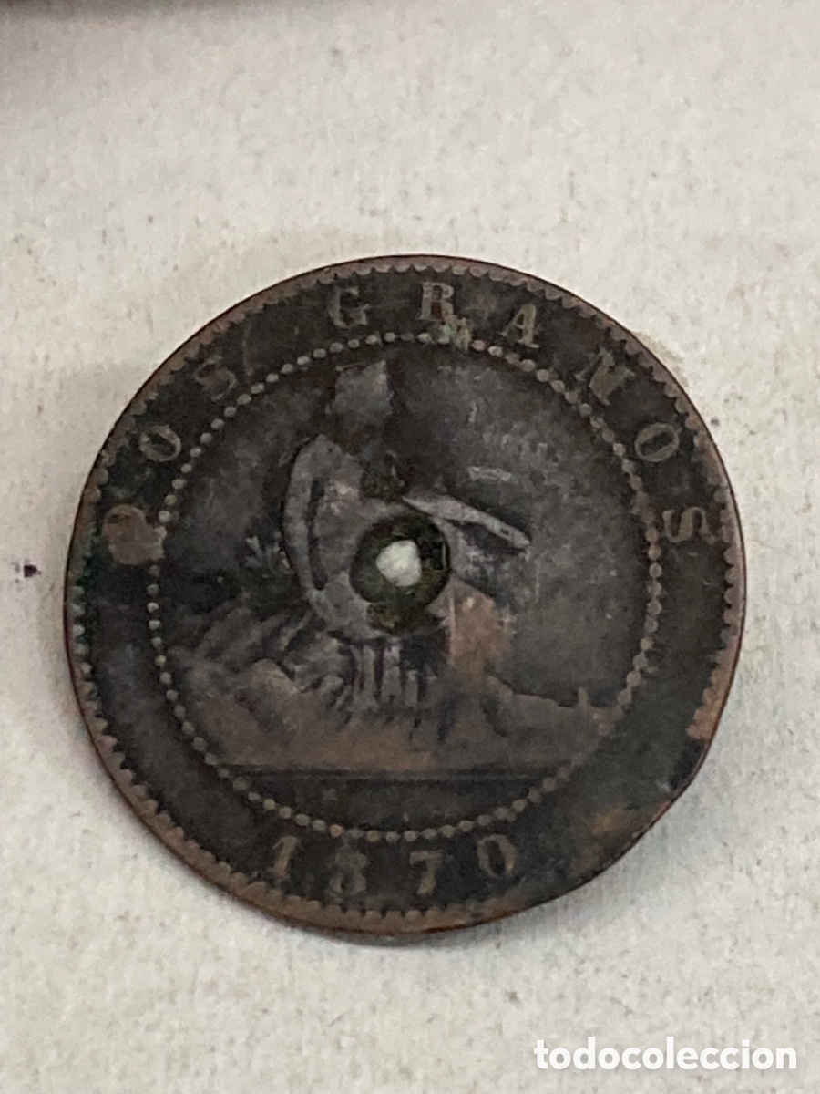 Monedas de Espa&ntilde;a: Moneda dos c&eacute;ntimos 1870 - Foto 1
