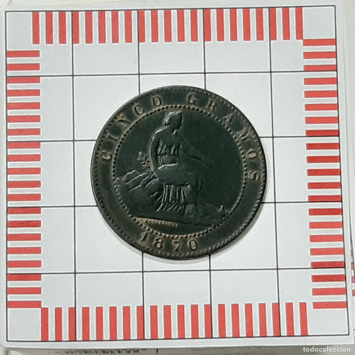 Monedas de Espa&ntilde;a: GOBIERNO PROVISIONAL, 5 C&Eacute;NTIMOS. 1870. - Foto 1