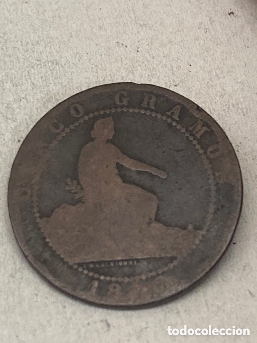 Monedas de Espa&ntilde;a: Moneda cinco c&eacute;ntimos 1870 - Foto 2