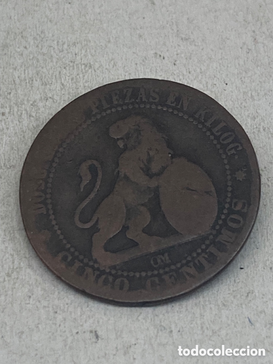 Monedas de Espa&ntilde;a: Moneda cinco c&eacute;ntimos 1870 - Foto 1
