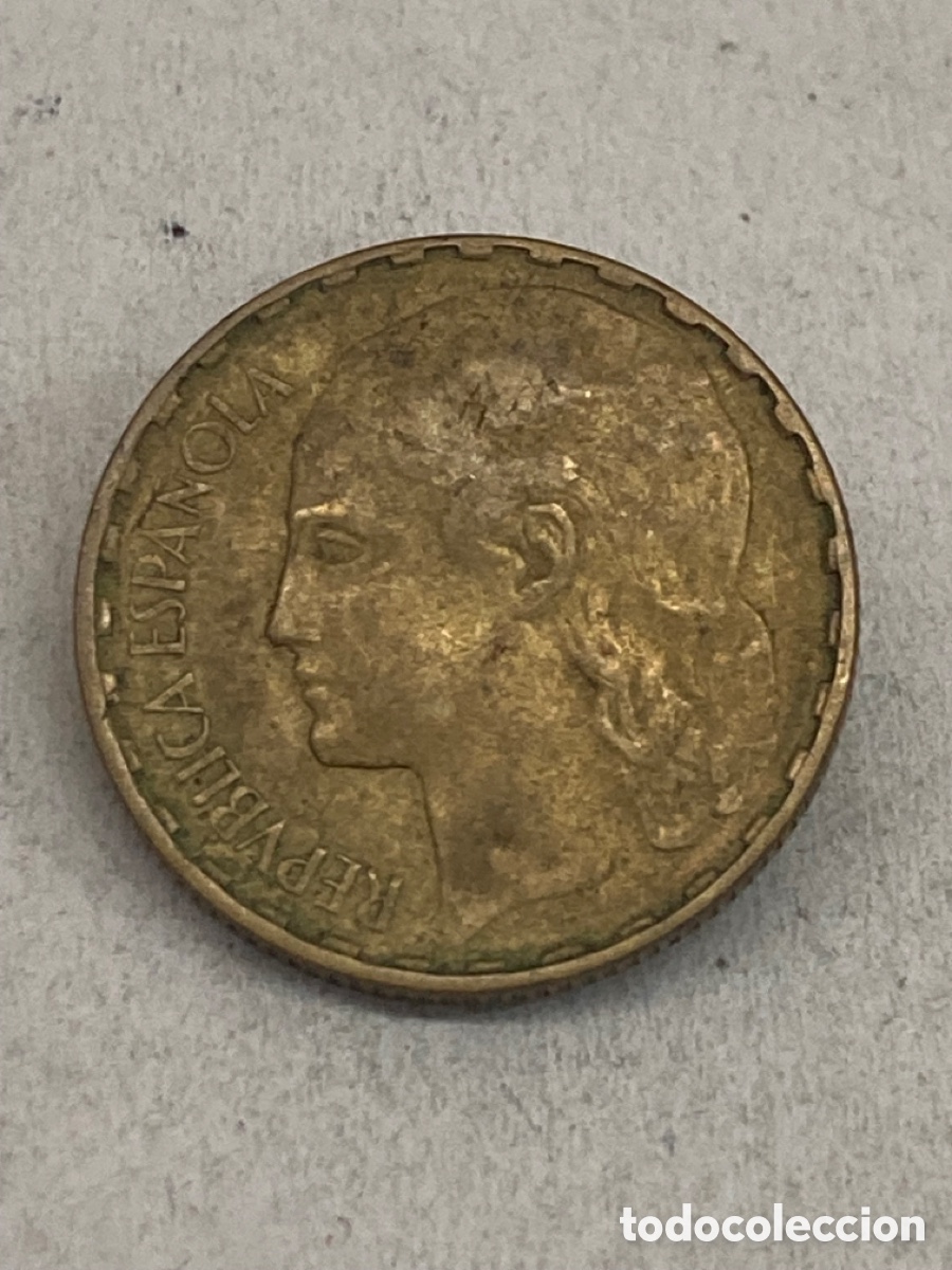 Monedas de Espa&ntilde;a: Moneda de una peseta 1937 - Foto 2