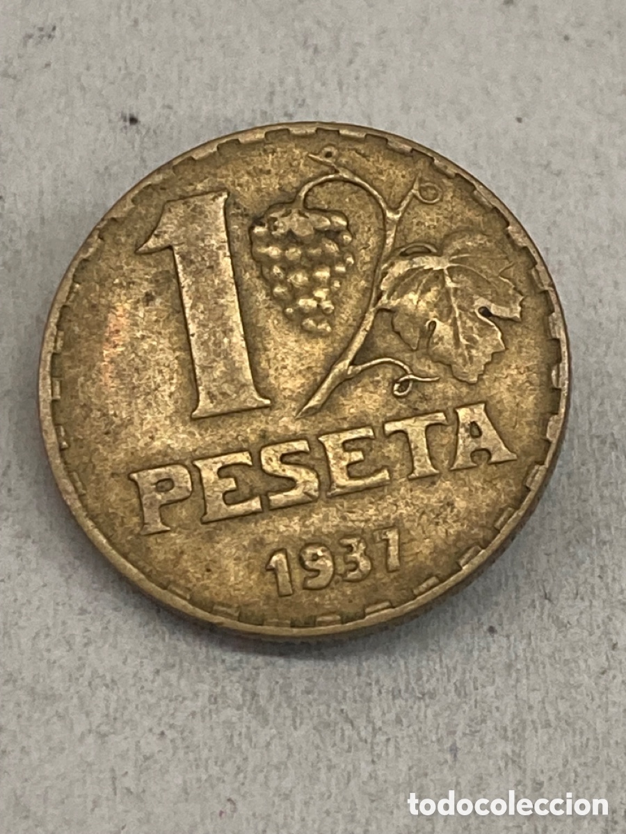 Monedas de Espa&ntilde;a: Moneda de una peseta 1937 - Foto 1