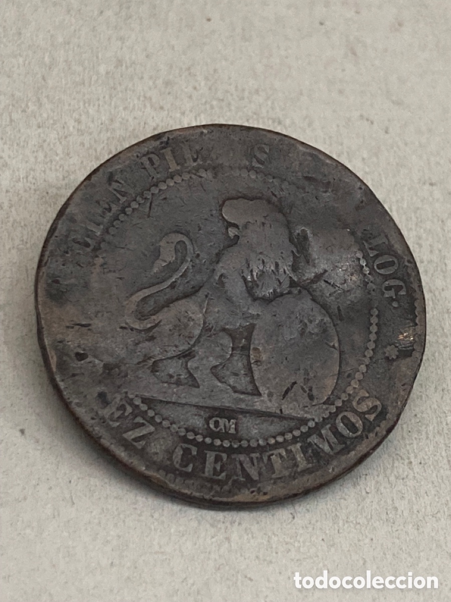Monedas de Espa&ntilde;a: Moneda de diez c&eacute;ntimos 1870 - Foto 1