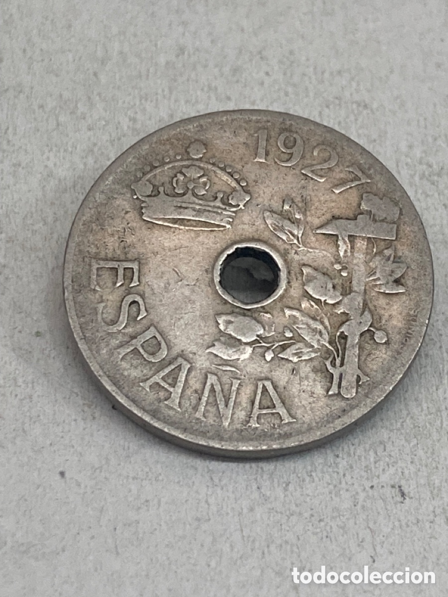 Monedas de Espa&ntilde;a: Moneda de veinticinco c&eacute;ntimos 1927 - Foto 2