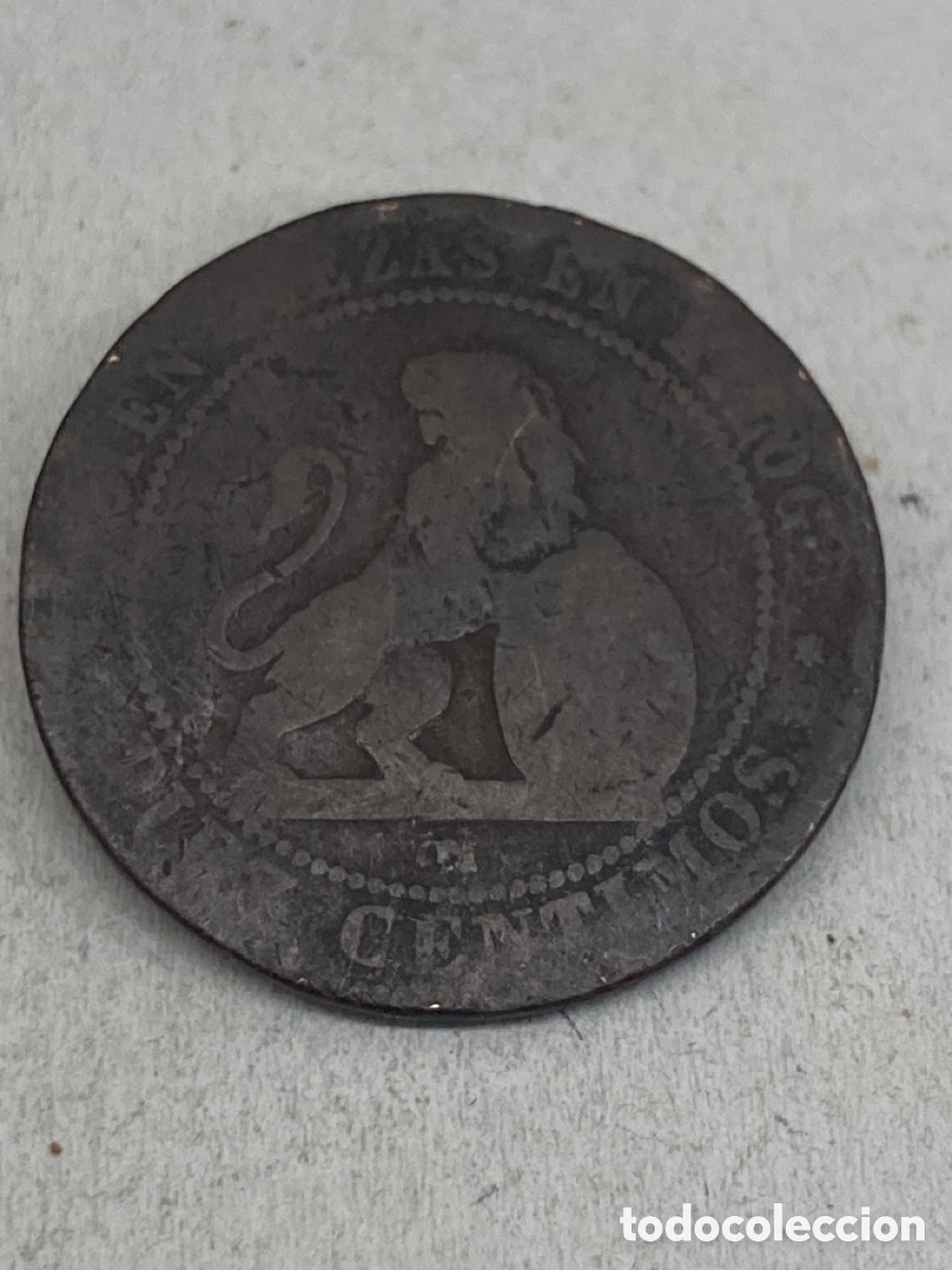 Monedas de Espa&ntilde;a: Moneda de diez c&eacute;ntimos 1878 - Foto 2