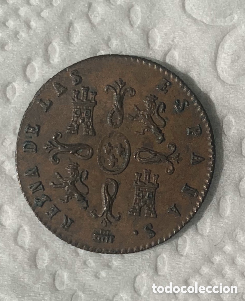 Monedas de Espa&ntilde;a: Isabel II 1842 Segovia 2 Maravedies - Foto 4