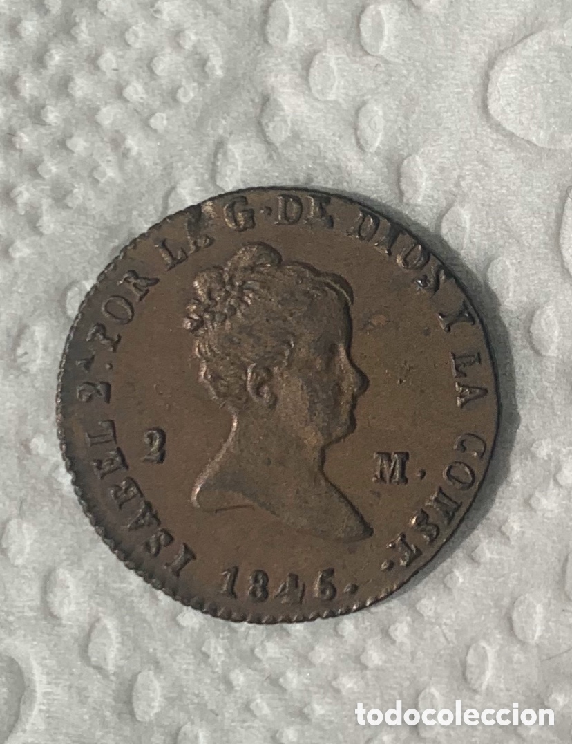 Monedas de Espa&ntilde;a: Isabel II 1846 Segovia 2 Maravedies - Foto 3