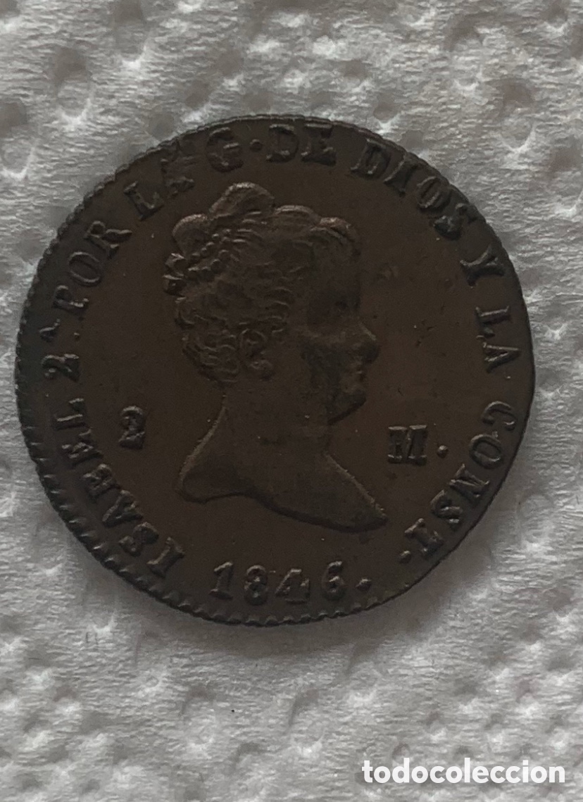 Monedas de Espa&ntilde;a: Isabel II 1846 Segovia 2 Maravedies - Foto 1