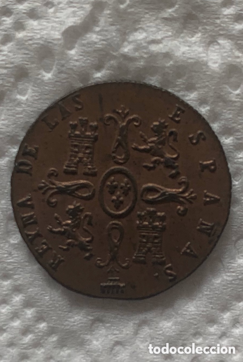 Monedas de Espa&ntilde;a: Isabel II 1847 Segovia 2 Maravedies - Foto 2