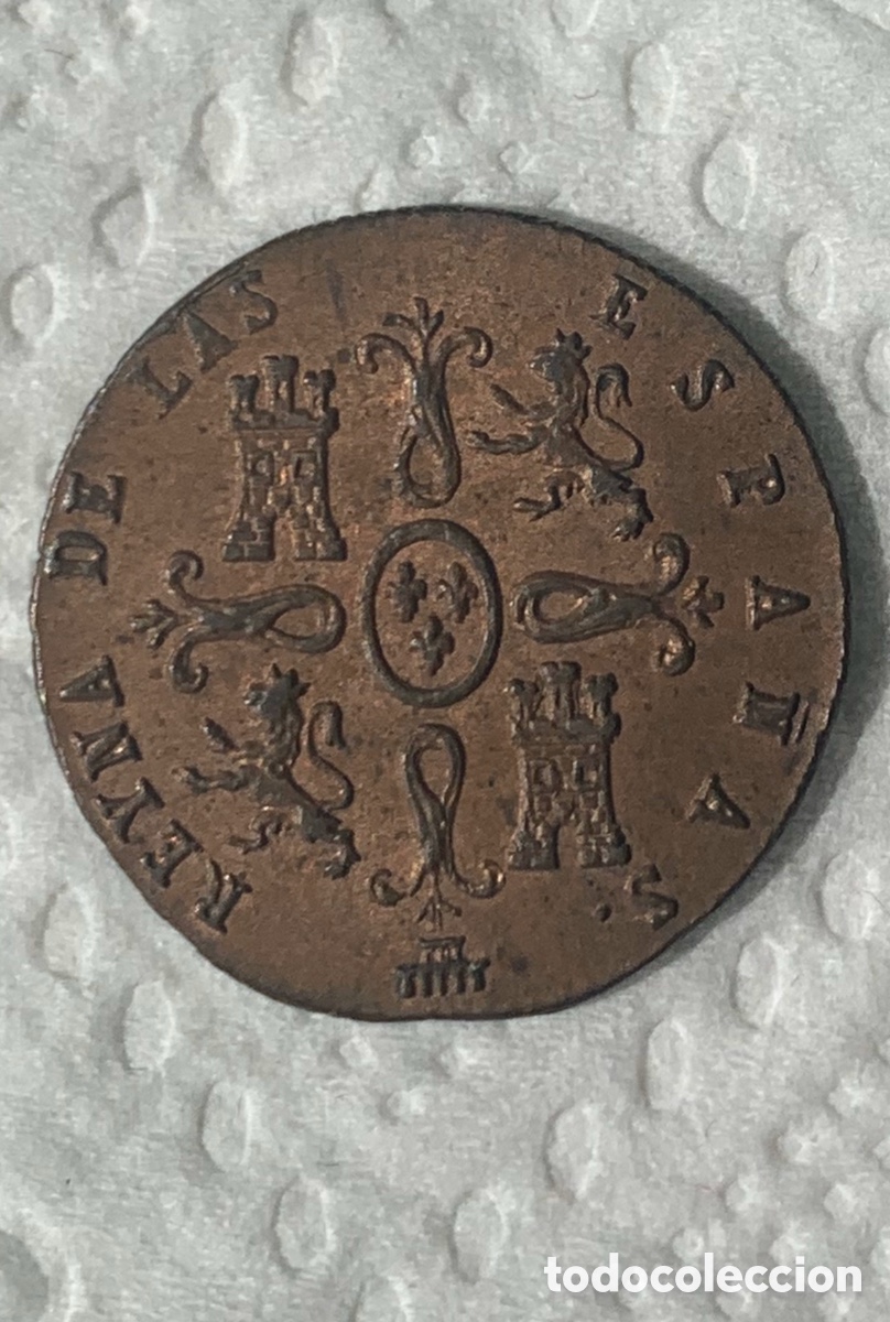 Monedas de Espa&ntilde;a: Isabel II 1847 Segovia 2 Maravedies - Foto 4