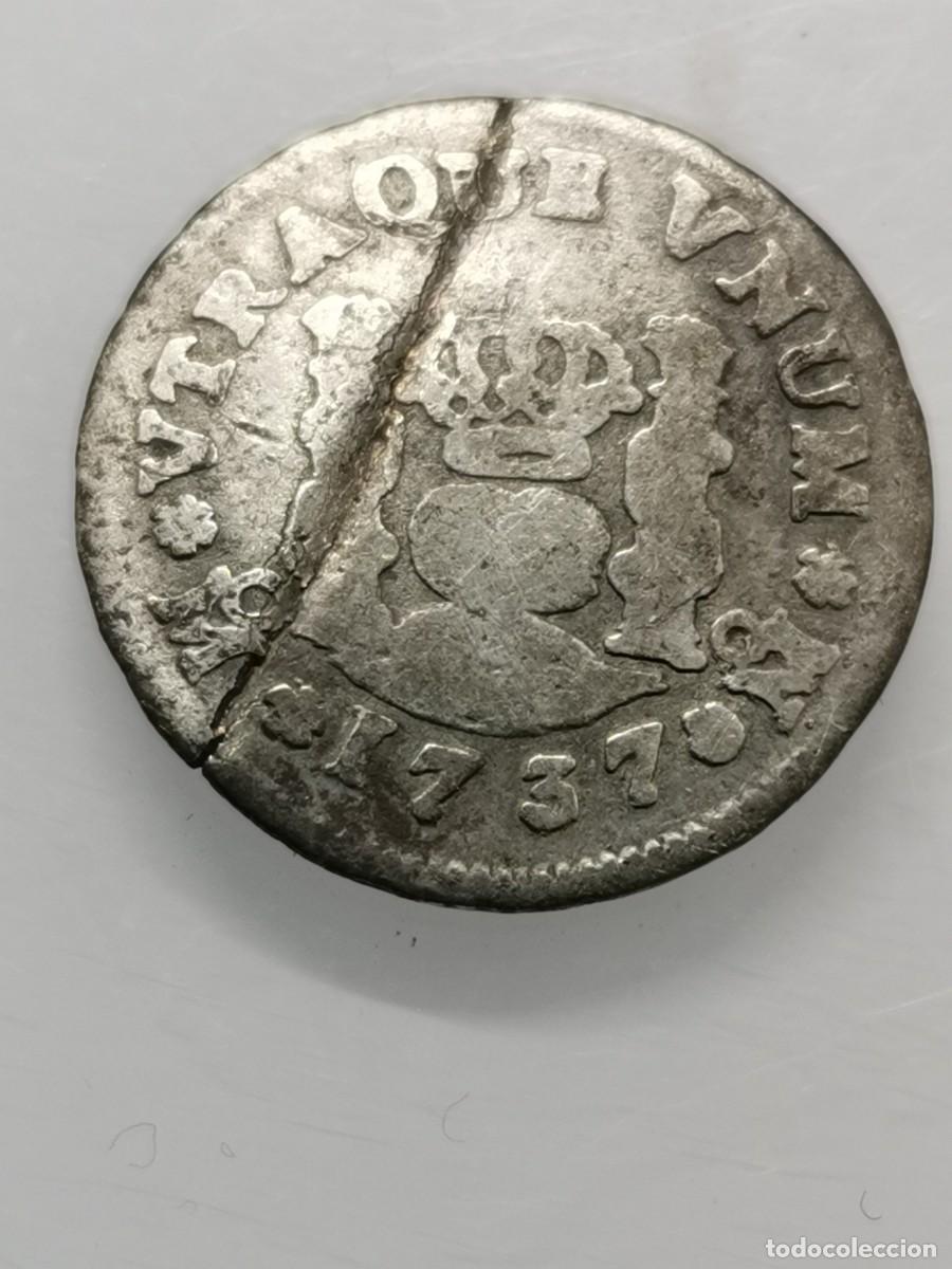 Monedas de Espa&ntilde;a: Felipe V 1/2 Real Plata. 1737 M&eacute;xico (MF) - Foto 4