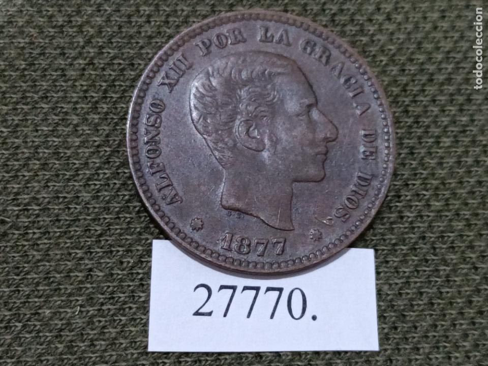 Monedas de Espa&ntilde;a: Espa&ntilde;a , 5 centimos 1877 , Alfonso XII, 12 , 27770 - Foto 1
