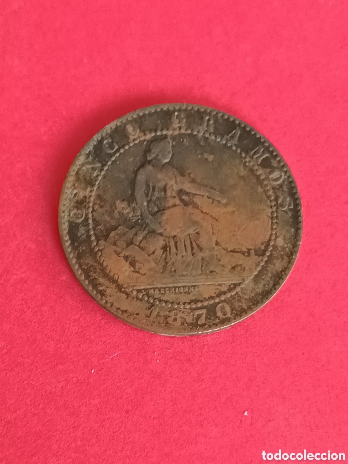 Monedas de Espa&ntilde;a: GOBIERNO PROVISIONAL. 5 C&Eacute;NTIMOS DE 1870. MBC. - Foto 2