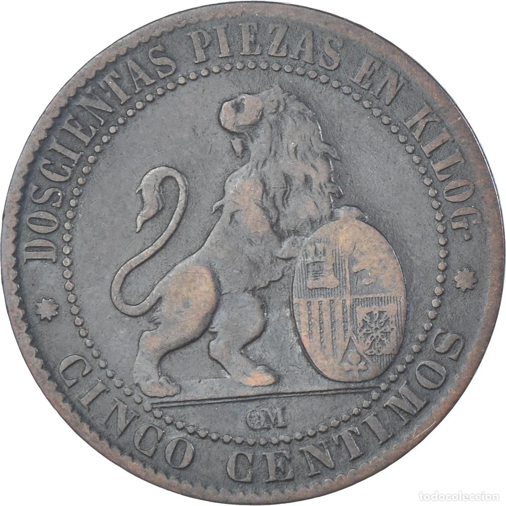 Monedas de Espa&ntilde;a: [#1330086] Moneda, Espa&ntilde;a, 5 Centimos, 1870 - Foto 2