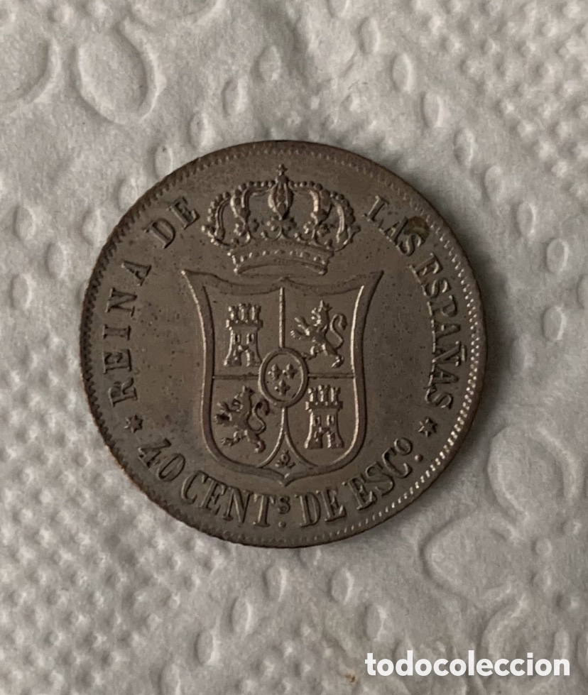 Monedas de Espa&ntilde;a: Isabel II 40 c&eacute;ntimos 1866 Madrid - Foto 2
